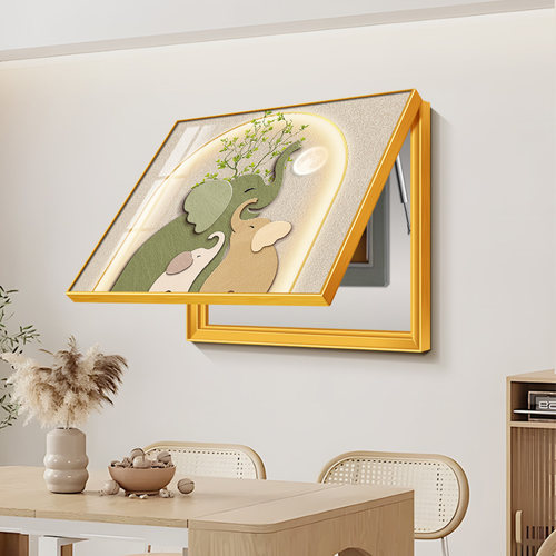 大象电表箱装饰画高级感