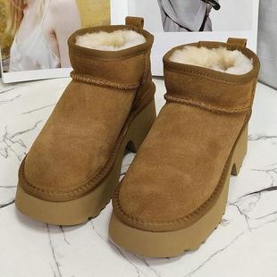 加绒勃肯短靴真皮雪地靴6003 欧洲站厚底时尚 巴迪雅女2024冬季 新款