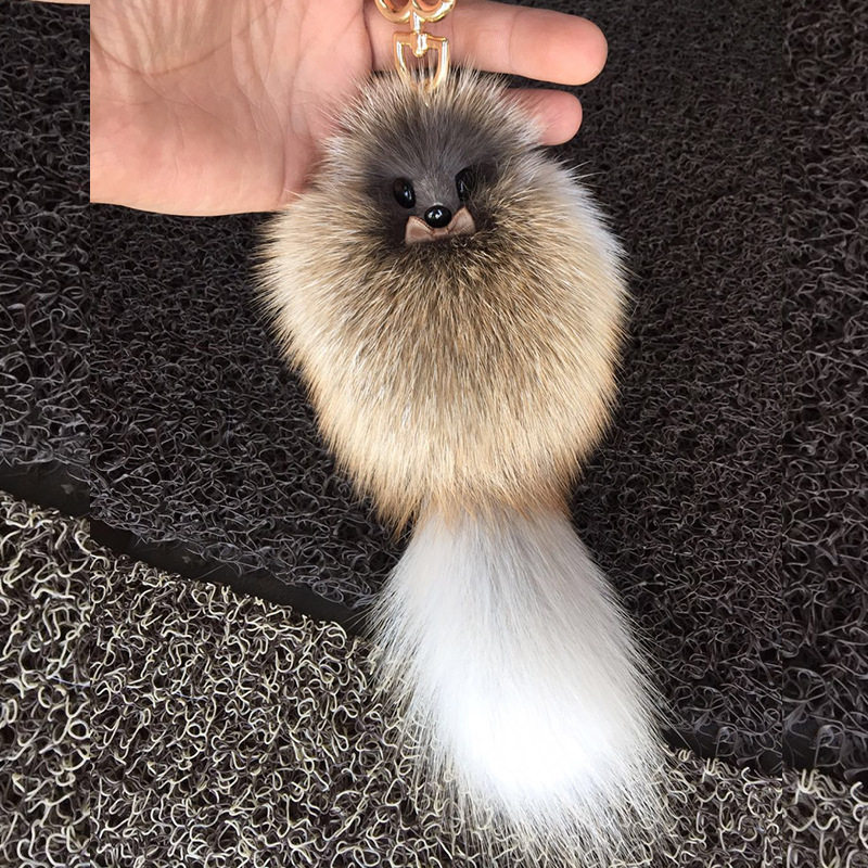 可爱狐狸毛球女包包小挂件装饰品