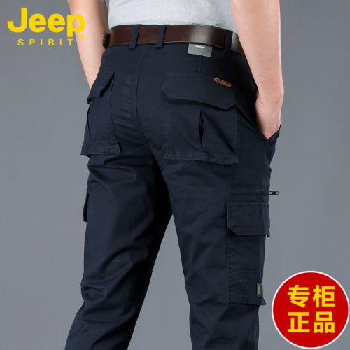 JEEP吉普男士多口袋工装裤男款夏薄款战地直筒纯棉休闲裤2026新款