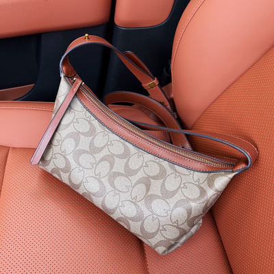 香港轻奢时尚真皮女包气质百搭小众高级感牛角包简约单肩斜挎小包