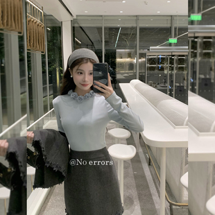 不出错 No errors 小玫瑰～手工花朵加绒打底衫设计感内搭可外穿