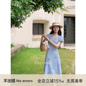 海盐苏打 不出错No errors 显白冰蓝色立体花朵公主连衣裙