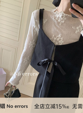不出错No errors【微甜百利】优雅重工蕾丝花朵打底衫 2026春新款