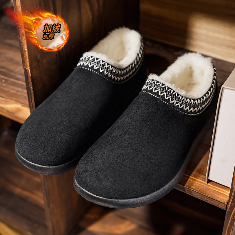 跨境新款秋冬季花边棉拖鞋