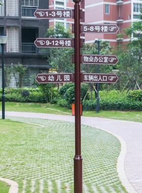 引导指示牌小区指示牌指路牌路牌制作指示牌立式导向牌路钢管立柱