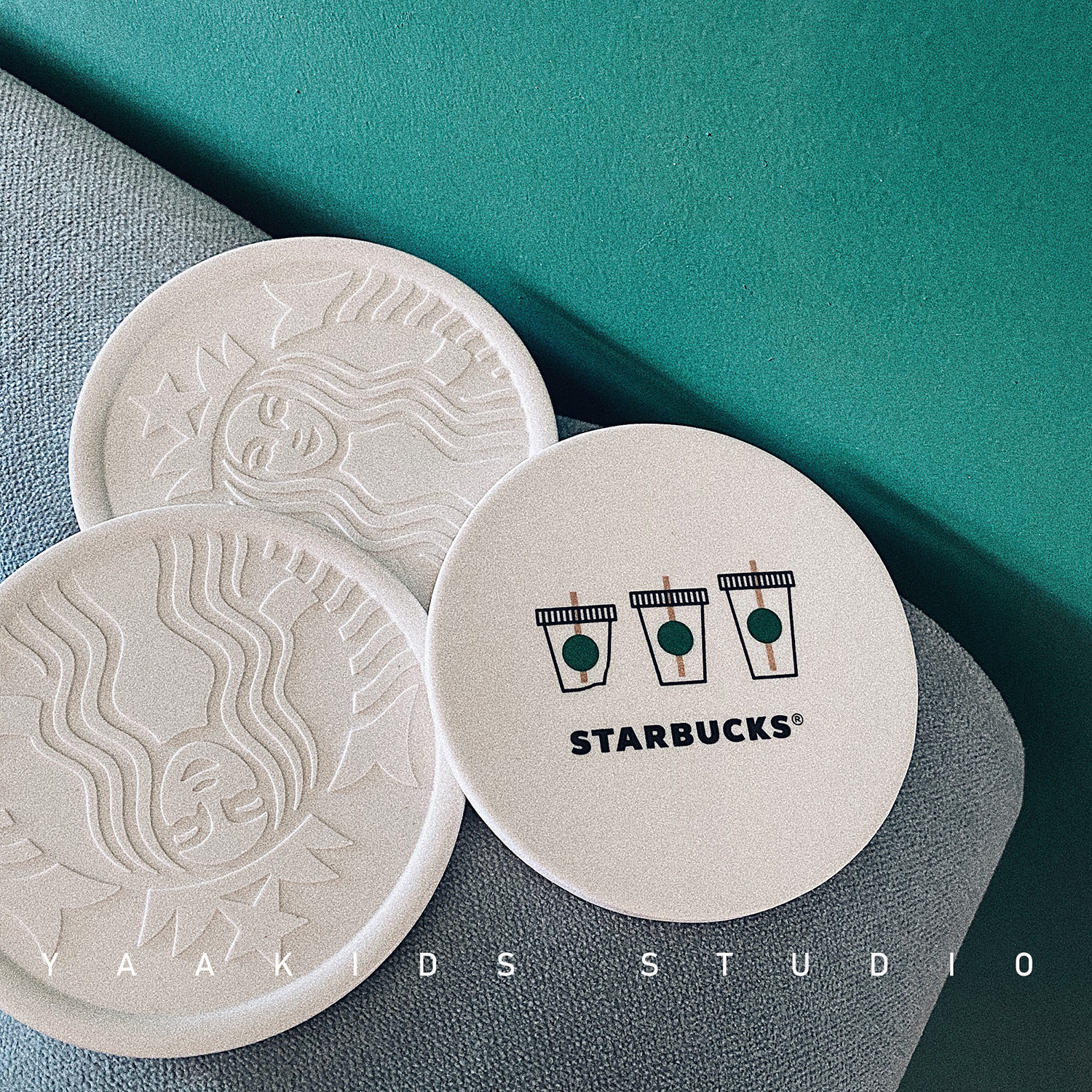 原 星爸爸 耐热120度 麦吉杆塑料  陶瓷质感杯垫 隔热垫