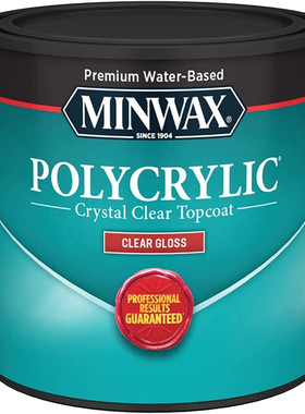 代购 Minwax Clear Polycrylic Water透明聚氨酯水性木质油漆保护