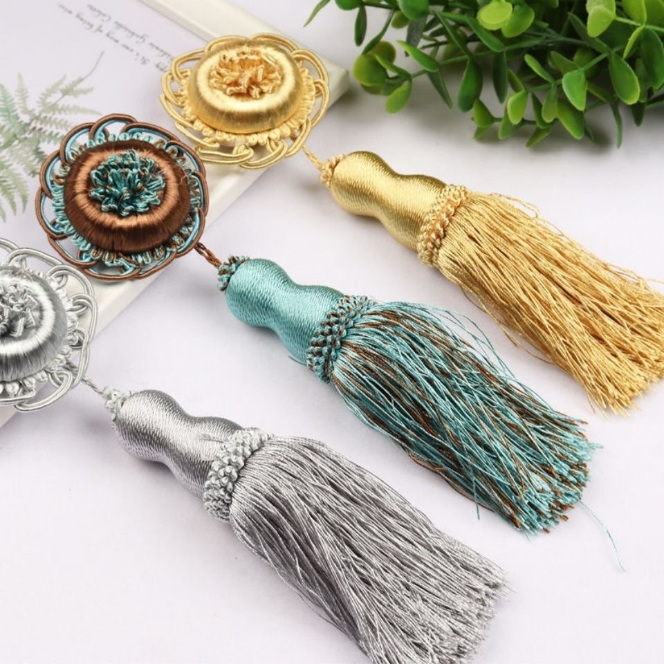 窗帘装饰欧式太阳花窗帘小挂球别针吊穗窗帘沙发小挂坠小花diy辅