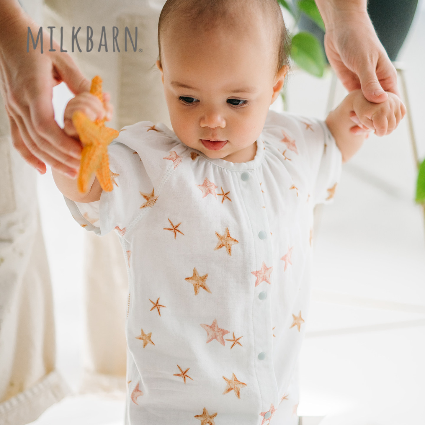 Milkbarn春夏竹棉透气宝宝哈衣