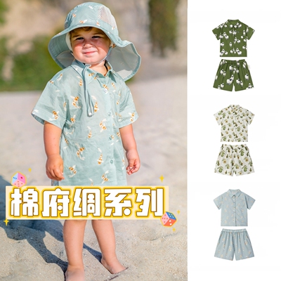 Milkbarn春夏宝宝短袖衬衫套装