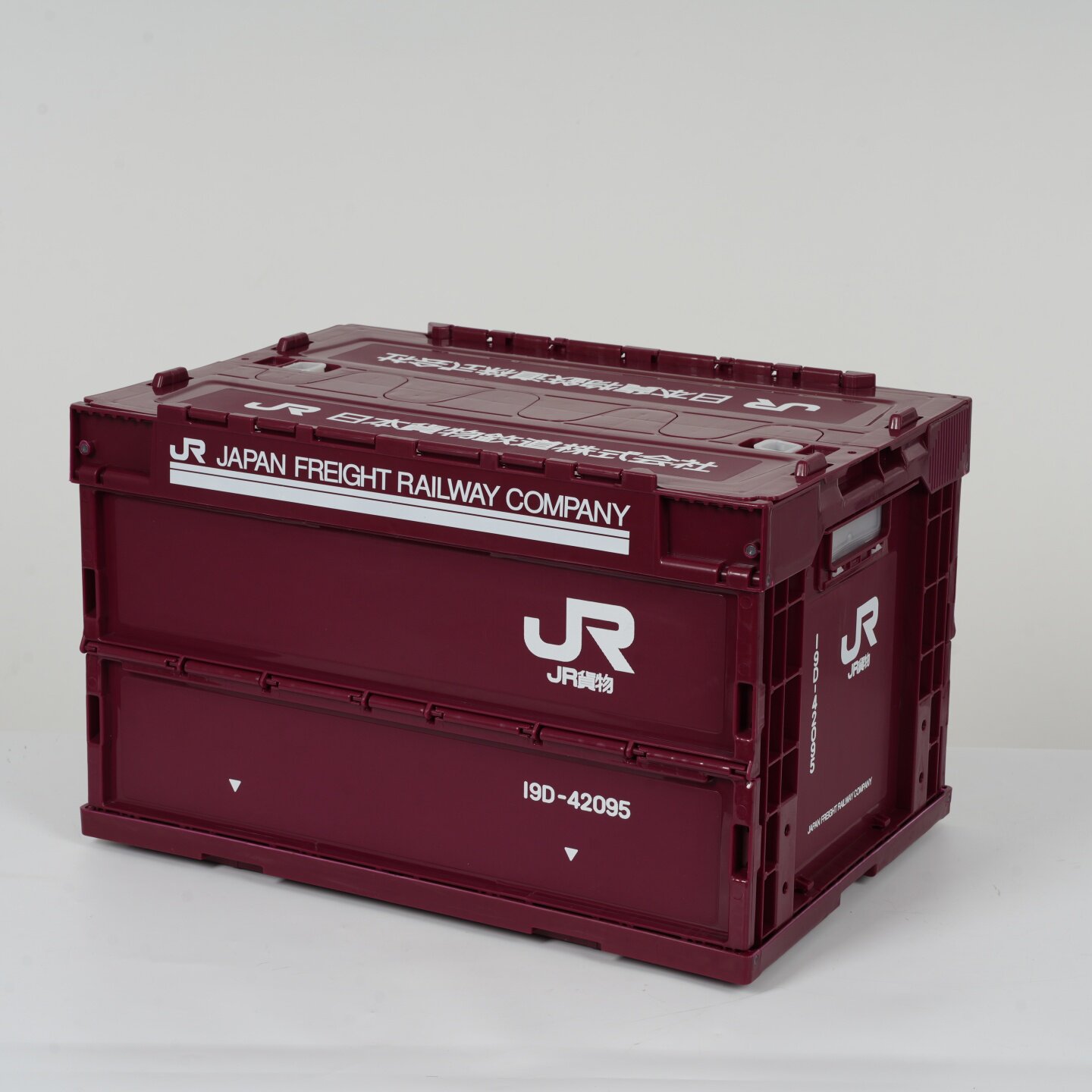 日本JR酒红色50L折叠式储物收纳箱大容量装书装饰玩具零食家居箱