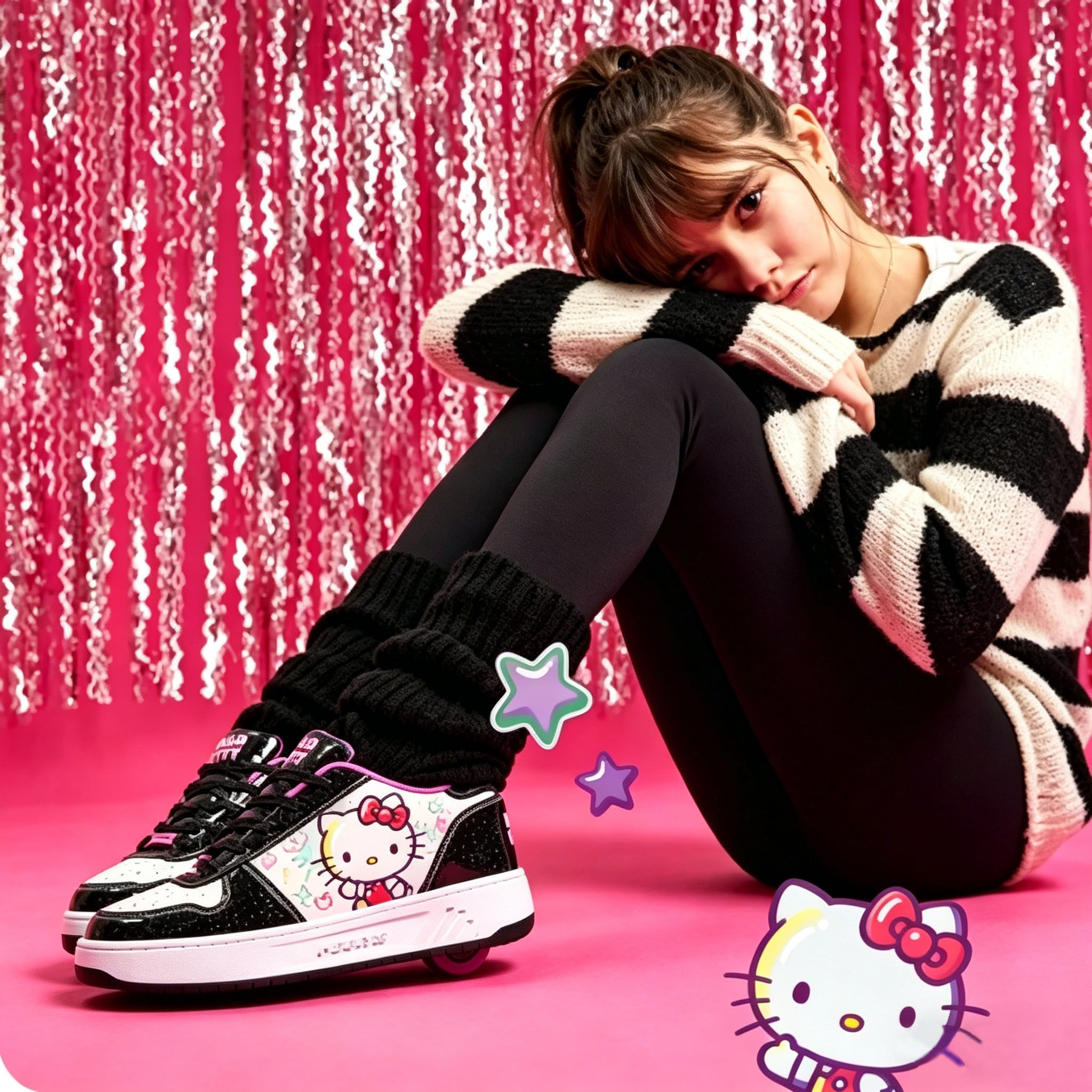正品美国heelys暴走鞋女儿童学生成人多彩牛仔布轮滑鞋