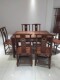 100%非洲黄花梨新中式 餐桌刺猬紫檀长餐桌一桌六椅红木餐桌148米