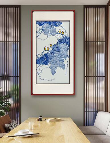 景德镇手绘青花瓷板画玄关餐厅画