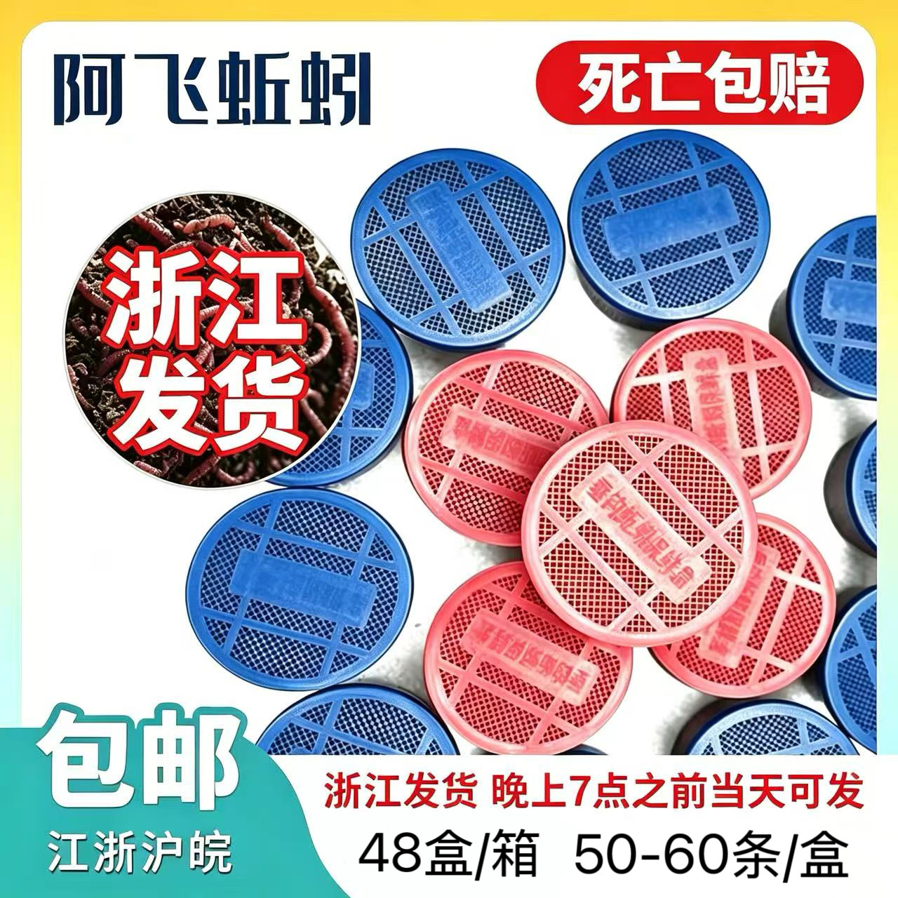 浙江发货大号红蚯蚓盒装包邮
