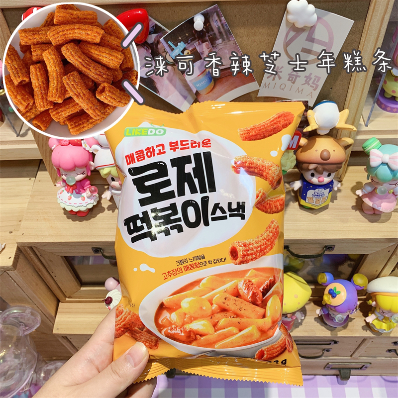 韩国 cu便利店涞可香辣芝士味年糕条休闲膨化零食83g