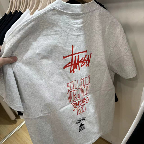 海外订单尾货~潮牌短袖T恤男女宽松上衣涂鸦字母纯棉重磅夏季半袖