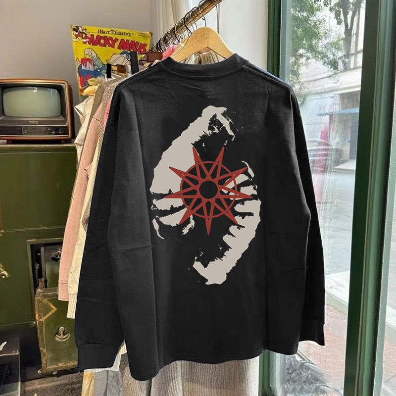 300克重磅纯棉!秋冬潮牌长袖T恤男美式休闲星魂打底衫上衣情侣女