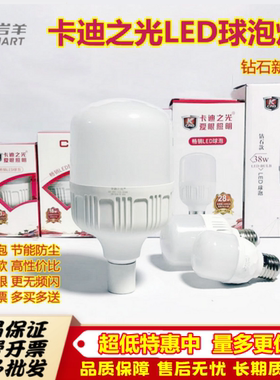卡迪之光LED节能灯E27螺口超亮白黄卡家用13W18W28w38w大功率球泡