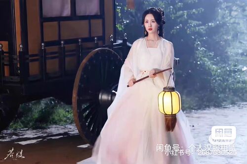 顺丰【租】【带发饰】雨墨丹青长月烬明叶冰裳，谢散人起舞弄清影