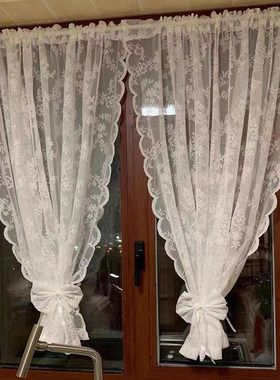 蕾丝女隔断防蚊纱帘免打孔