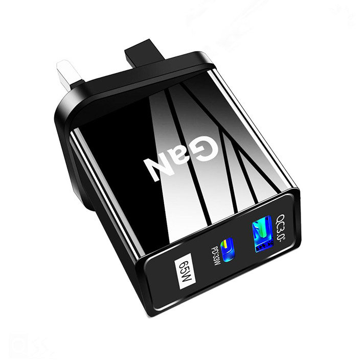 英规65W三脚快充氮化镓usb充电器