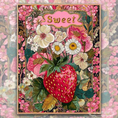 十字绣2026新款线满绣卧室治愈系粉色草莓小件刺绣钻石画手工diy