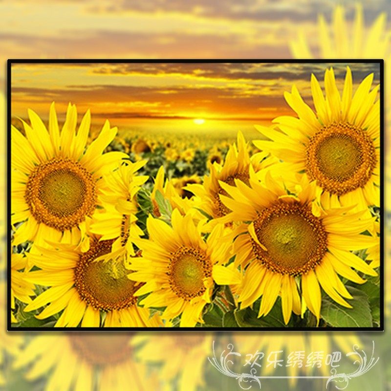 向日葵十字绣2025新款线绣客厅简约花卉系列卧室小件钻石画满钻5d