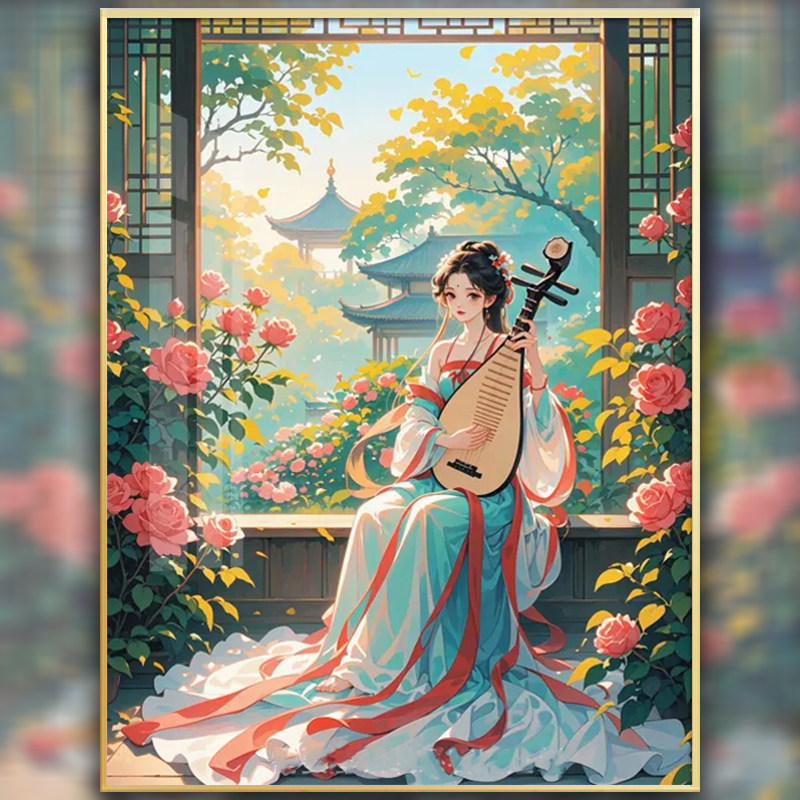 十字绣2026新款满绣客厅花卉仙子古风美女手工刺绣diy钻石画ins风图片