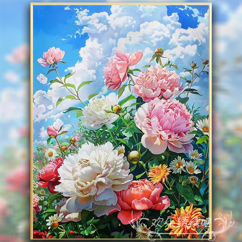 治愈系花卉十字绣2025新款线绣客厅刺绣手工钻石画满钻diy高颜值