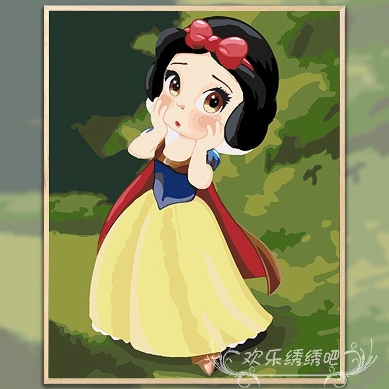 白雪公主十字绣小件2022新款线绣卧室卡通人物儿童房手工钻石画5d