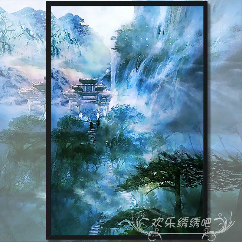 古风风景十字绣定制云深不知处山水唯美中国风挂画2022新款钻石画