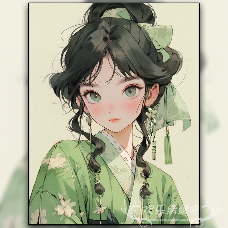 高颜值十字绣2025新款满绣青衣少女小幅初学者diy手工刺绣钻石画