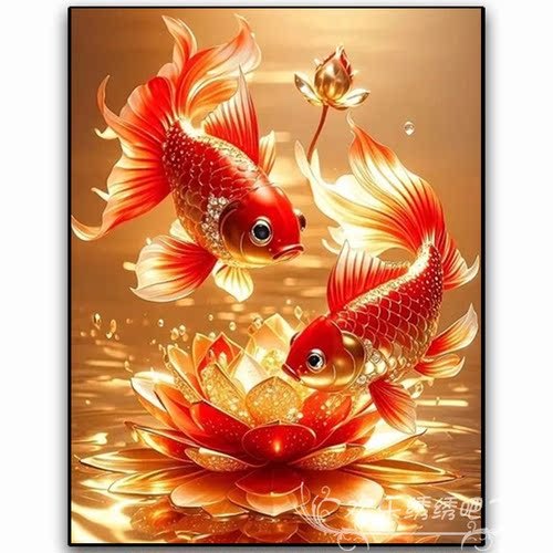 十字绣2026新款线绣客厅高端莲花锦鲤好运莲莲手工制作刺绣钻石画