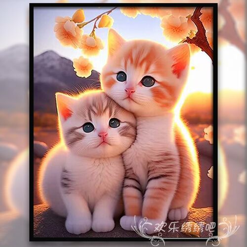 猫咪卧室十字绣卡卡十字绣