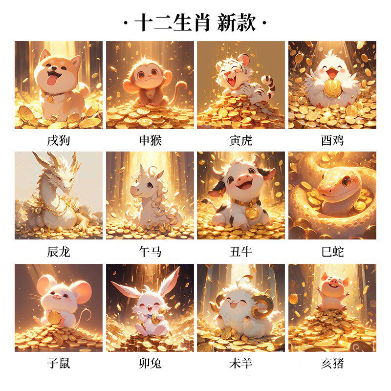 十二生肖十字绣线绣2026新款客厅卡通动漫儿童房手工diy刺绣卧室