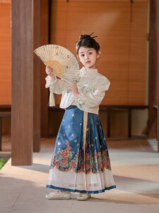 伊娃布衣春季新款汉服分体套裙女童可爱帅气古风中国风超仙马面裙