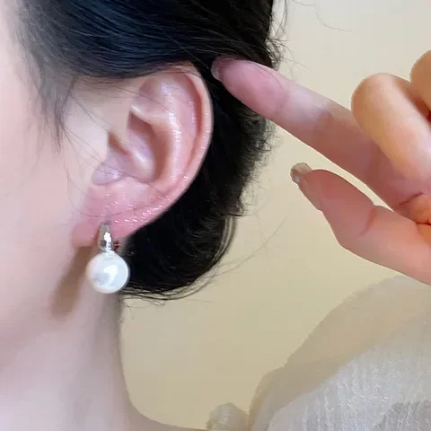 珍珠气质耳钉轻奢女耳饰施家吊坠法式高级感耳扣饰品耳环独特耳坠