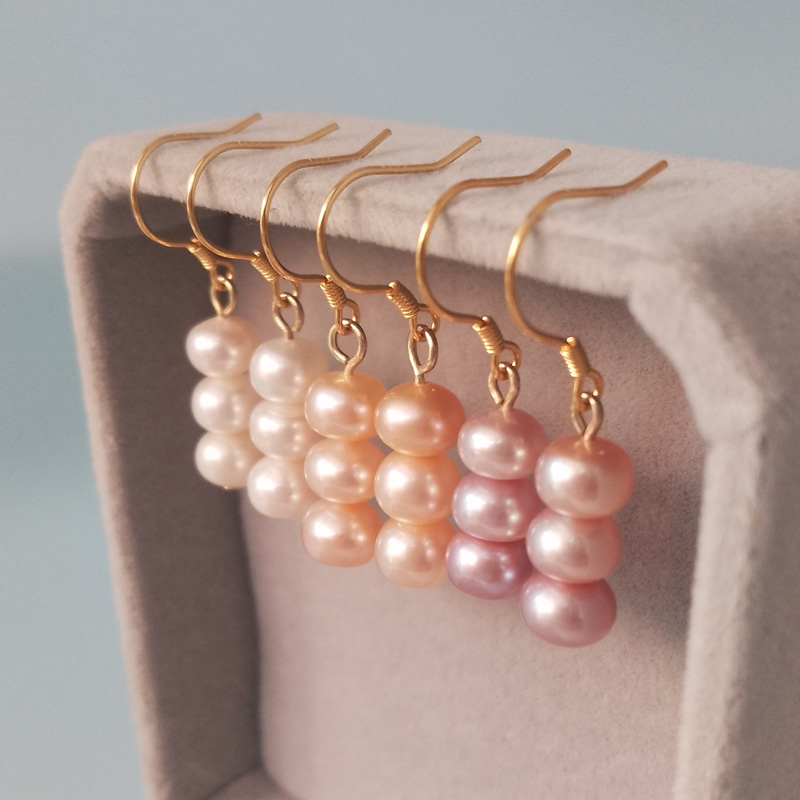 天然珍珠耳坠简约气质款纯银耳钩