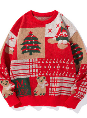 WomenMen Christmas Sweater Jumper Warm Pullover Knitted Xmas