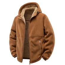 Men's Hooded Fleece Jacket Autumn Winter Thickened Warm Coat