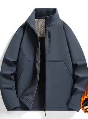 Men Sport Windproof Jacket Warm Wool Windbreaker Trench Coat