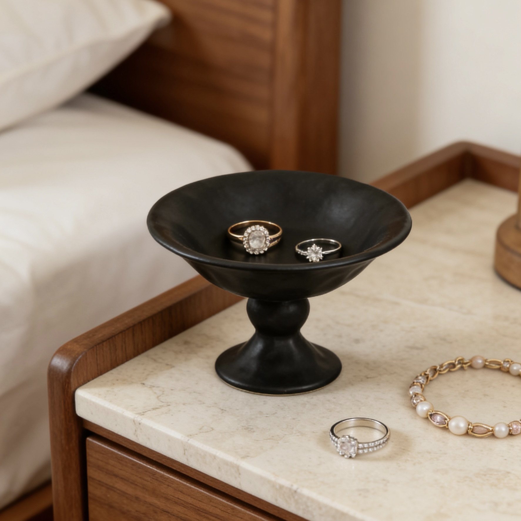 复古陶瓷首饰收纳盒家用梳妆台桌面耳环耳钉项链饰品收纳托盘摆件,家居饰品,香薰托盘,淘宝优惠券,粉丝福利购,淘宝优惠卷