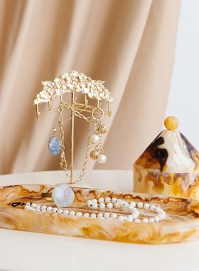 天然黄洞石碗家用餐具碗盘餐厅餐桌玄关鞋柜入户吧台上面装饰摆件