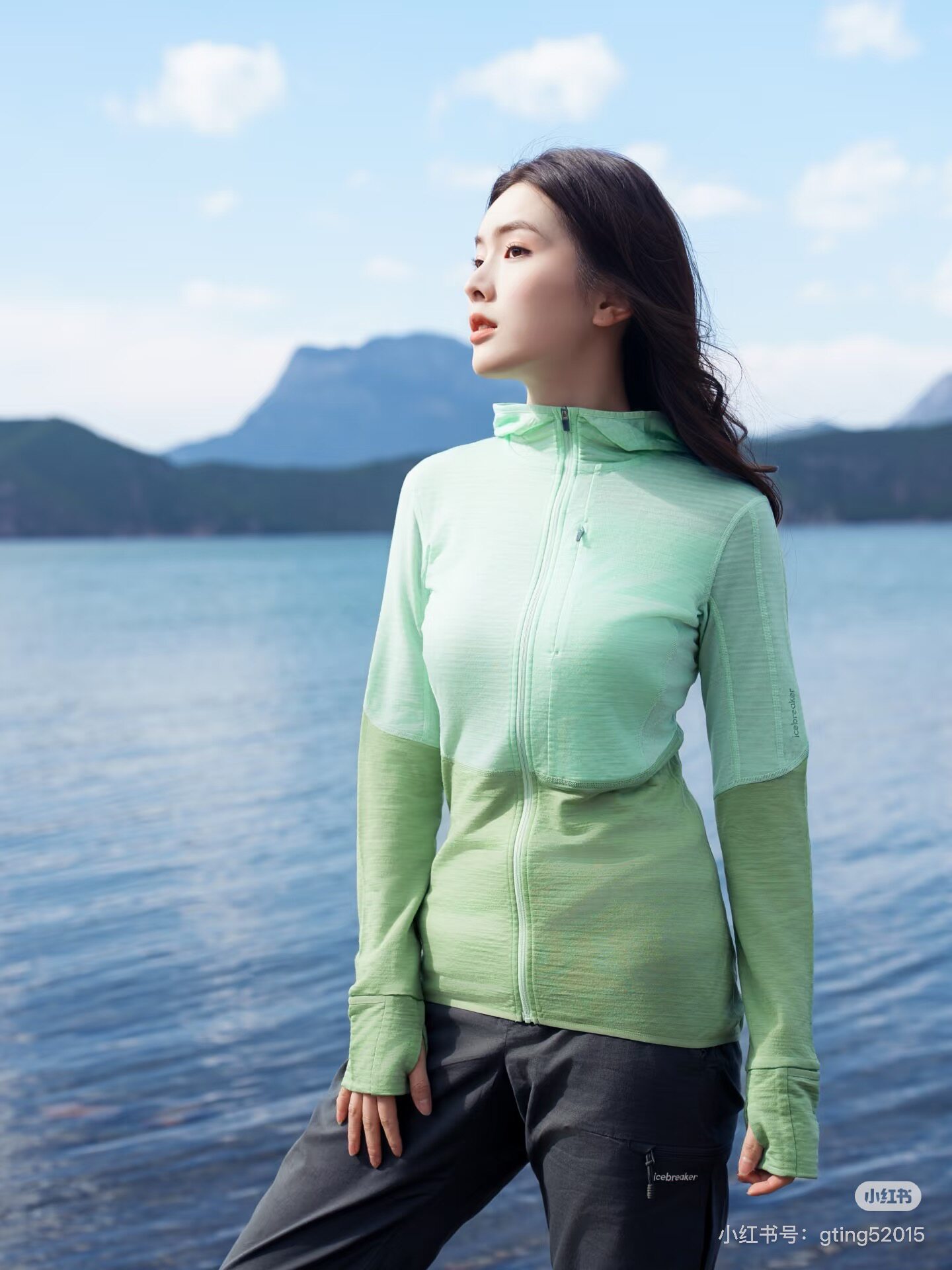 ic羊毛200 Realfleece女士抓绒连帽外套户外徒步跑步运动休闲上衣