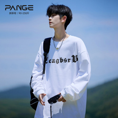 美式长袖t恤男款秋季白色纯棉内搭宽松大码卫衣上衣男生打底衫