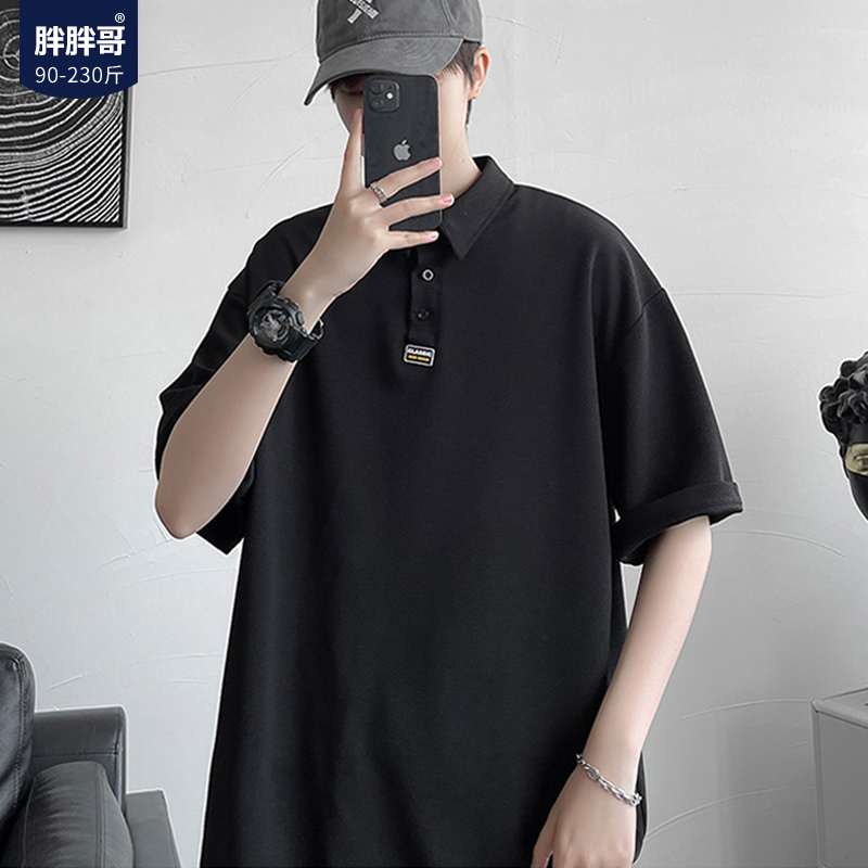 日系翻领polo男士夏季短袖T恤