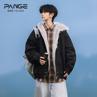 胖胖哥美式座山雕重磅毛领棉服男款冬季潮牌夹克加厚保暖连帽外套