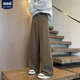 休闲长裤 直筒垂感宽松高级感大码 子 男生春季 胖胖哥棕色灯芯绒西裤
